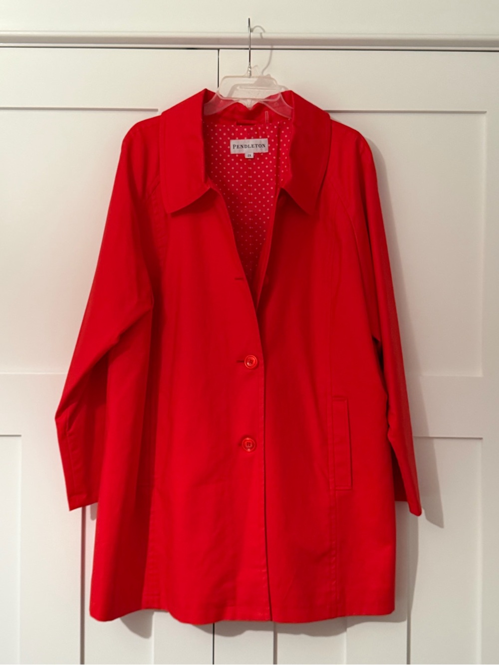 Pendleton Bright Red Women's Single-Breasted Trench Coat NWT 2x